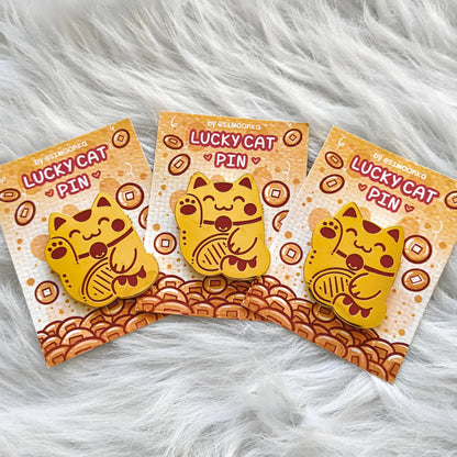 LUCKY CAT enamel pin companion :3