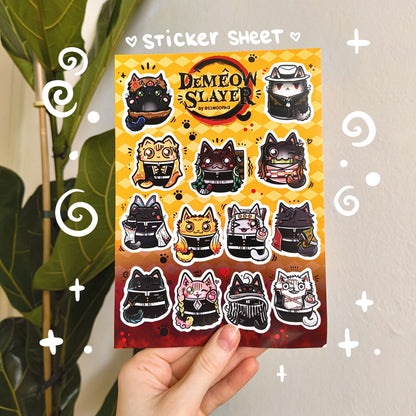 DEMEOW SLAYER vinyl sticker sheet