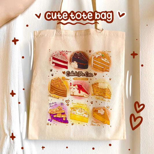 CAKE&PIE CATS cotton tote bag