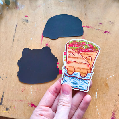 STREET FOOD CATS fridge magnets set