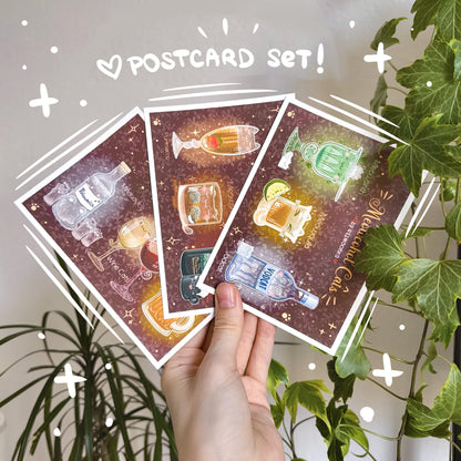 MEOWCOHOL CATS postcard set