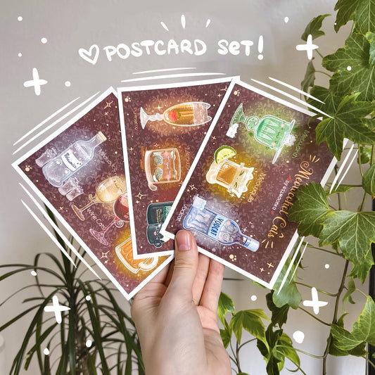 MEOWCOHOL CATS postcard set