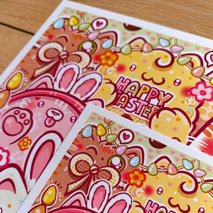 EASTER CATS art print
