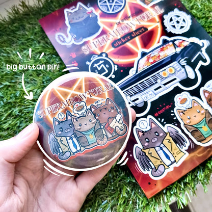 SUPERMEOWTURAL big button pins