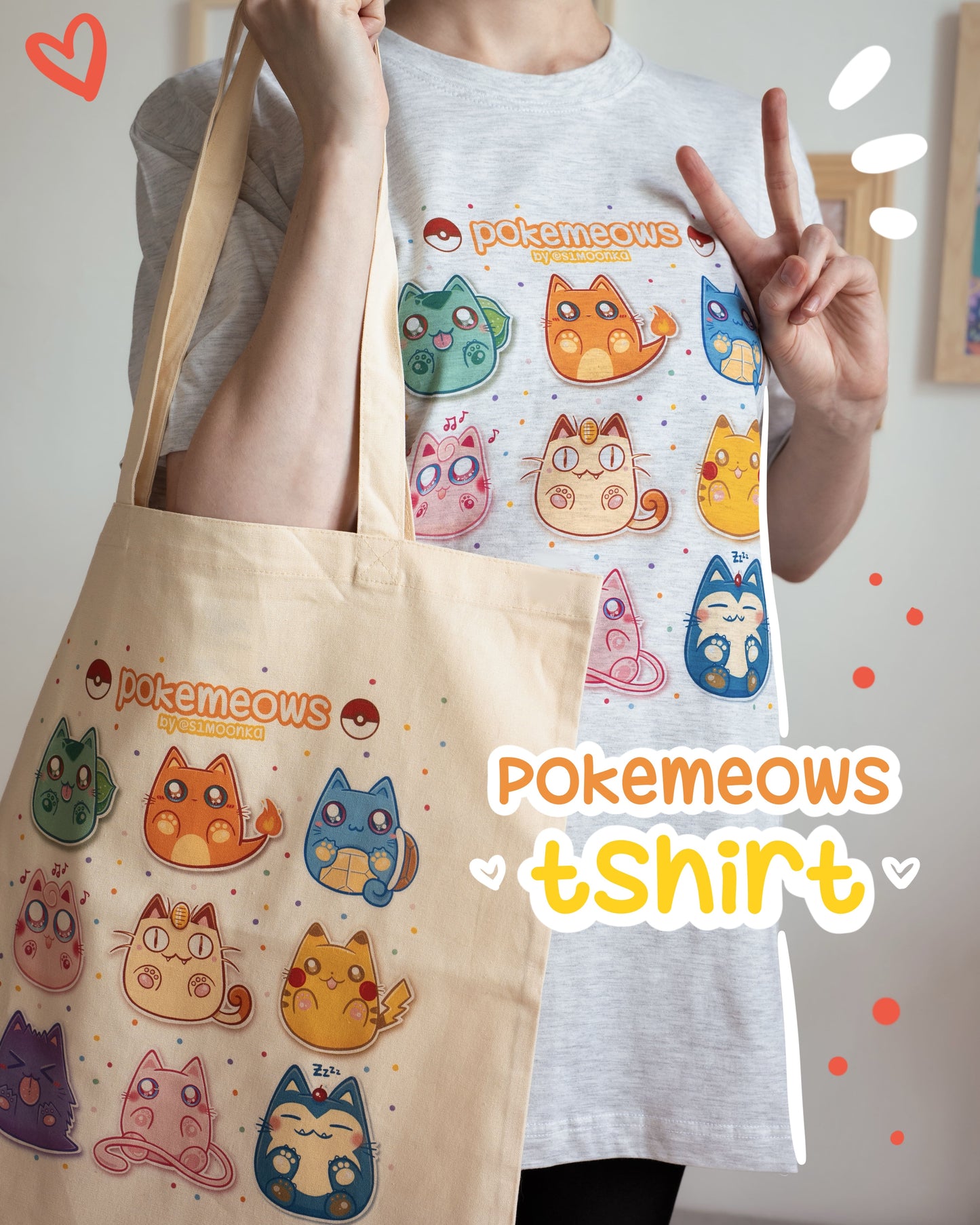 POKEMEOWS cotton t-shirt
