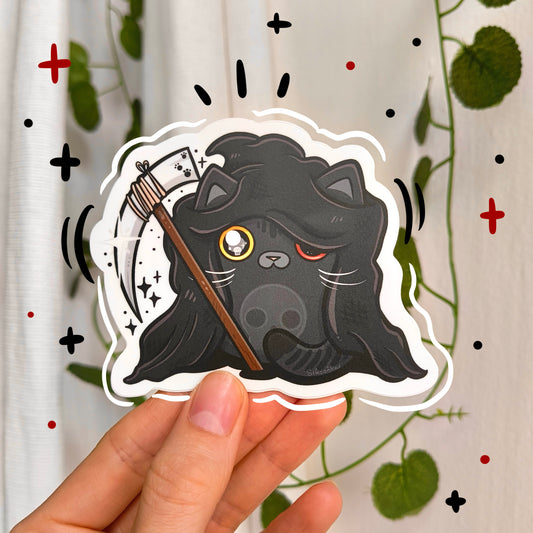 REAPER CAT die-cut waterproof vinyl sticker