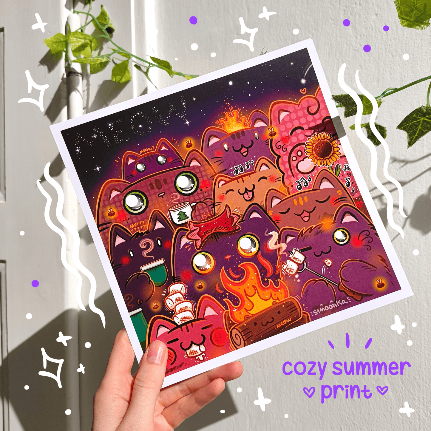 COZY SUMMER CATS art print