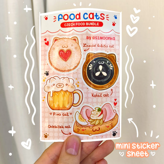 FOOD CATS (czech bundle) mini sticker sheet