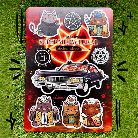 SUPERMEOWTURAL sticker sheet