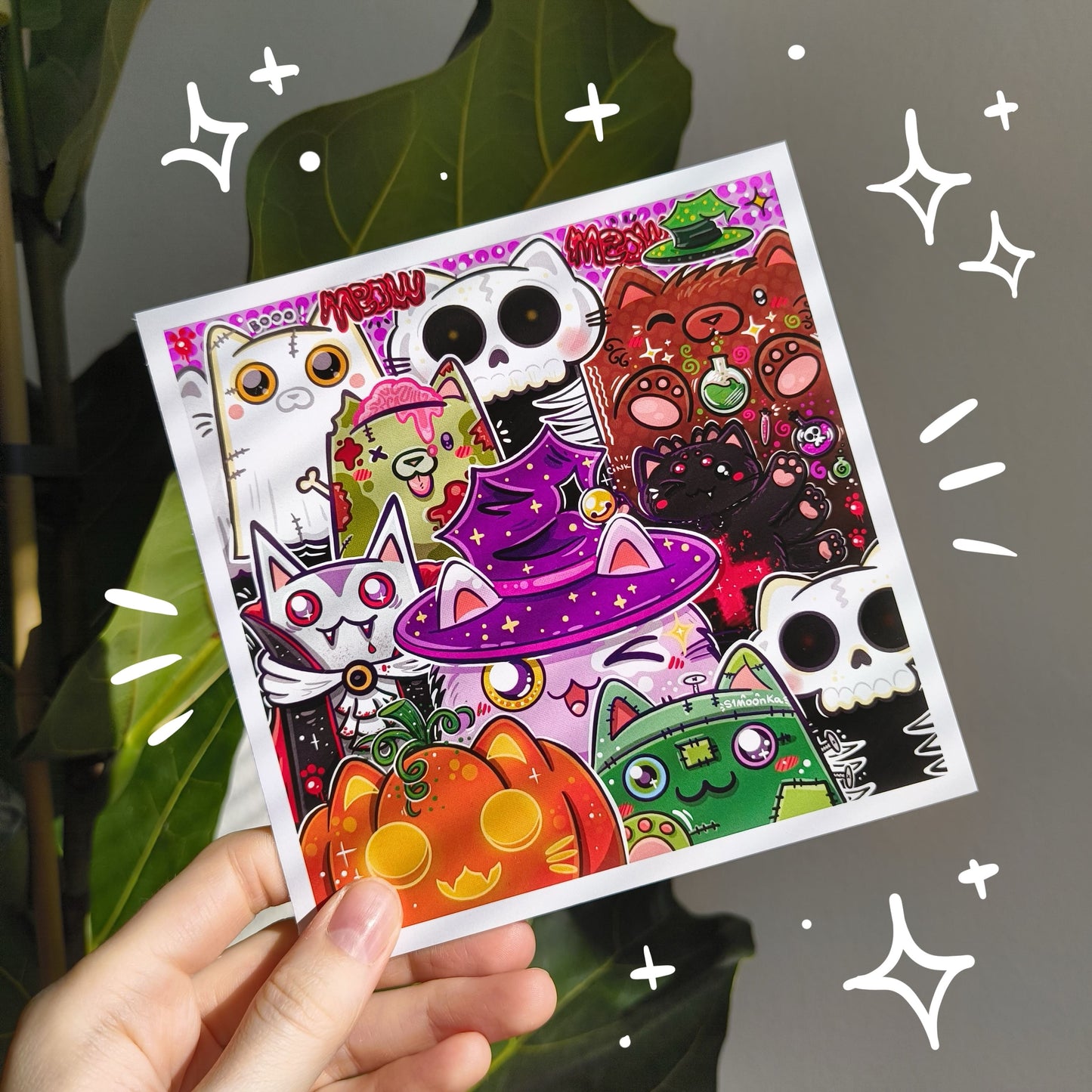 HALLOWEEN CATS art print