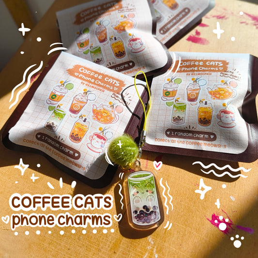 COFFEE-MILK-TEA CATS phone charms