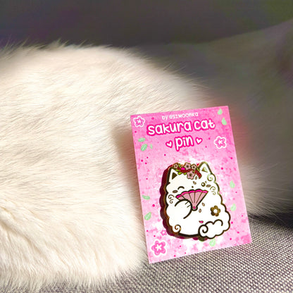 SAKURA CAT enamel pin companion :3
