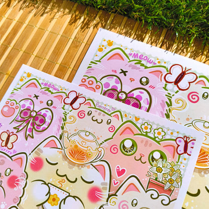 COZY SPRING CATS art print