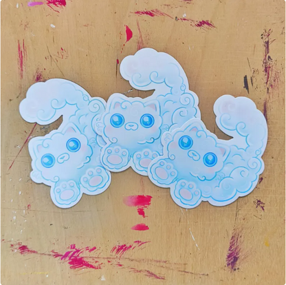 CLOUD CAT die-cut waterproof vinyl sticker