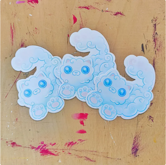 CLOUD CAT die-cut waterproof vinyl sticker