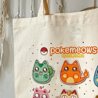 POKEMEOWS cotton tote bag