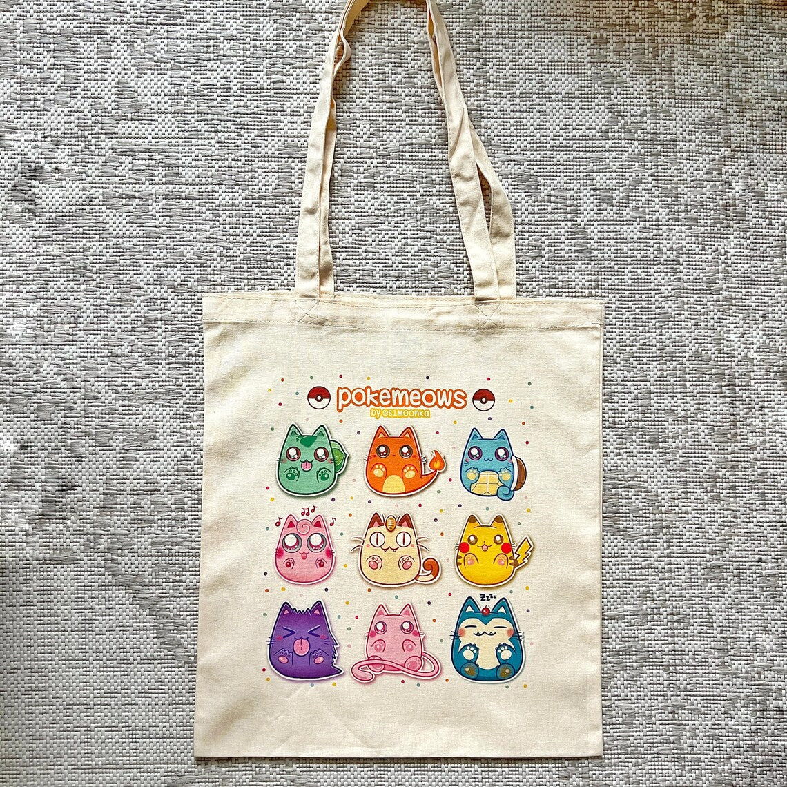 POKEMEOWS cotton tote bag
