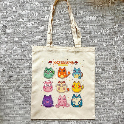 POKEMEOWS cotton tote bag