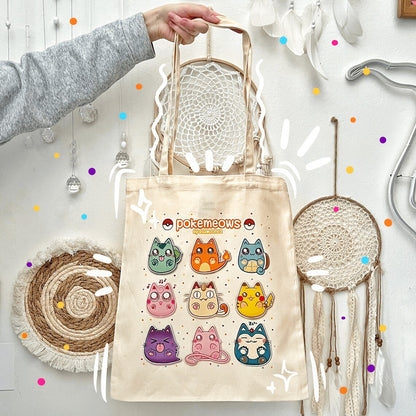 POKEMEOWS cotton tote bag