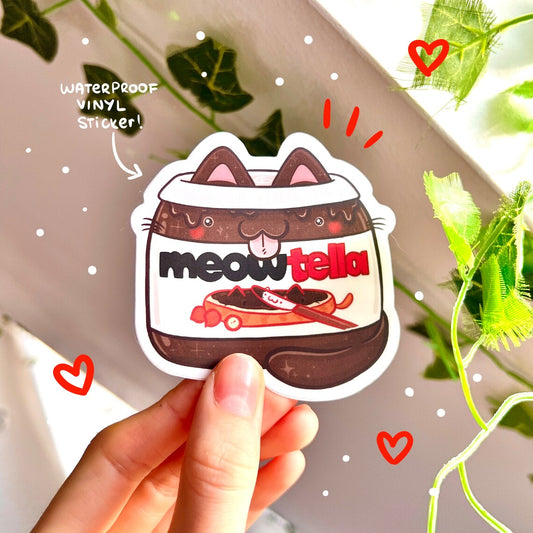 MEOWTELLA die-cut waterproof vinyl sticker