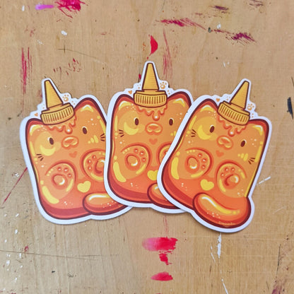 HONEY CAT die-cut waterproof vinyl sticker