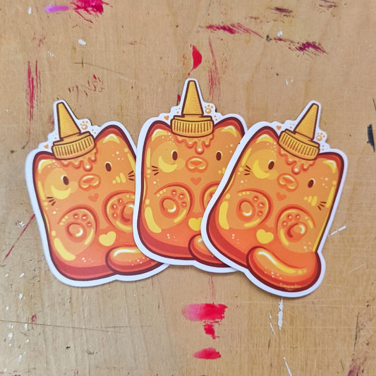HONEY CAT die-cut waterproof vinyl sticker