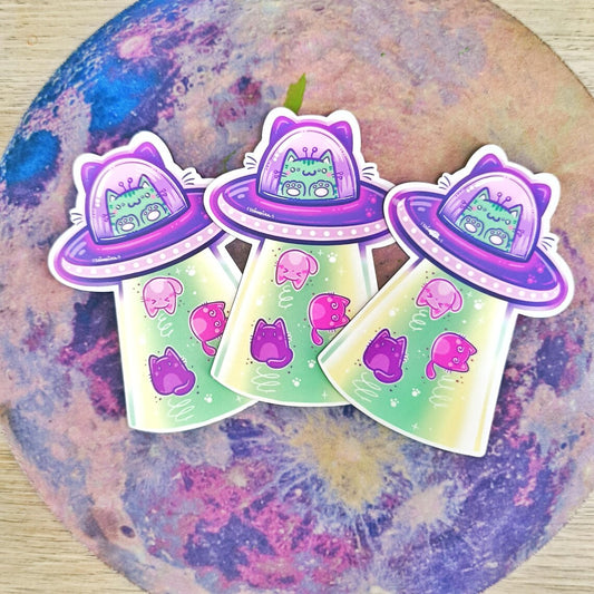 UFO CAT die-cut waterproof vinyl sticker