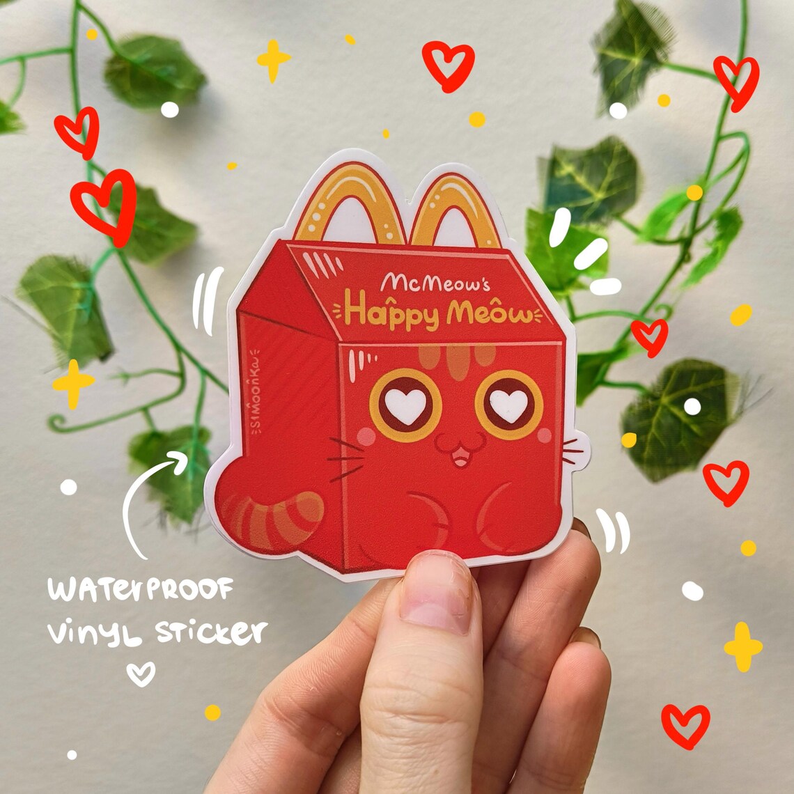 McMEOW die-cut waterproof vinyl sticker
