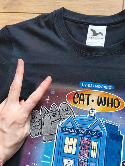CAT WHO fandom cotton t-shirt